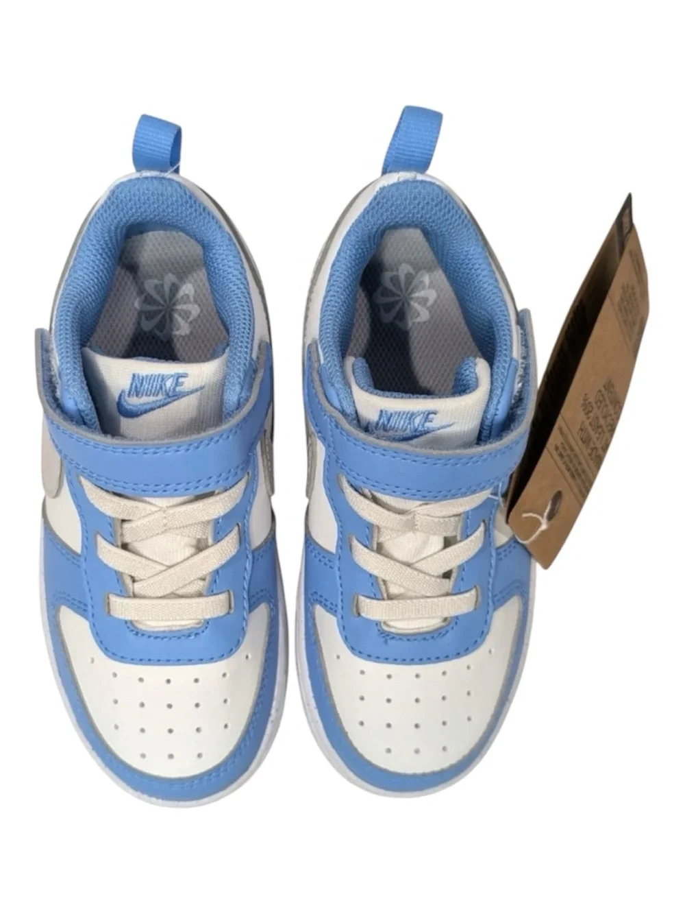 Nike Kids White and Light Blue Sneakers,10 C